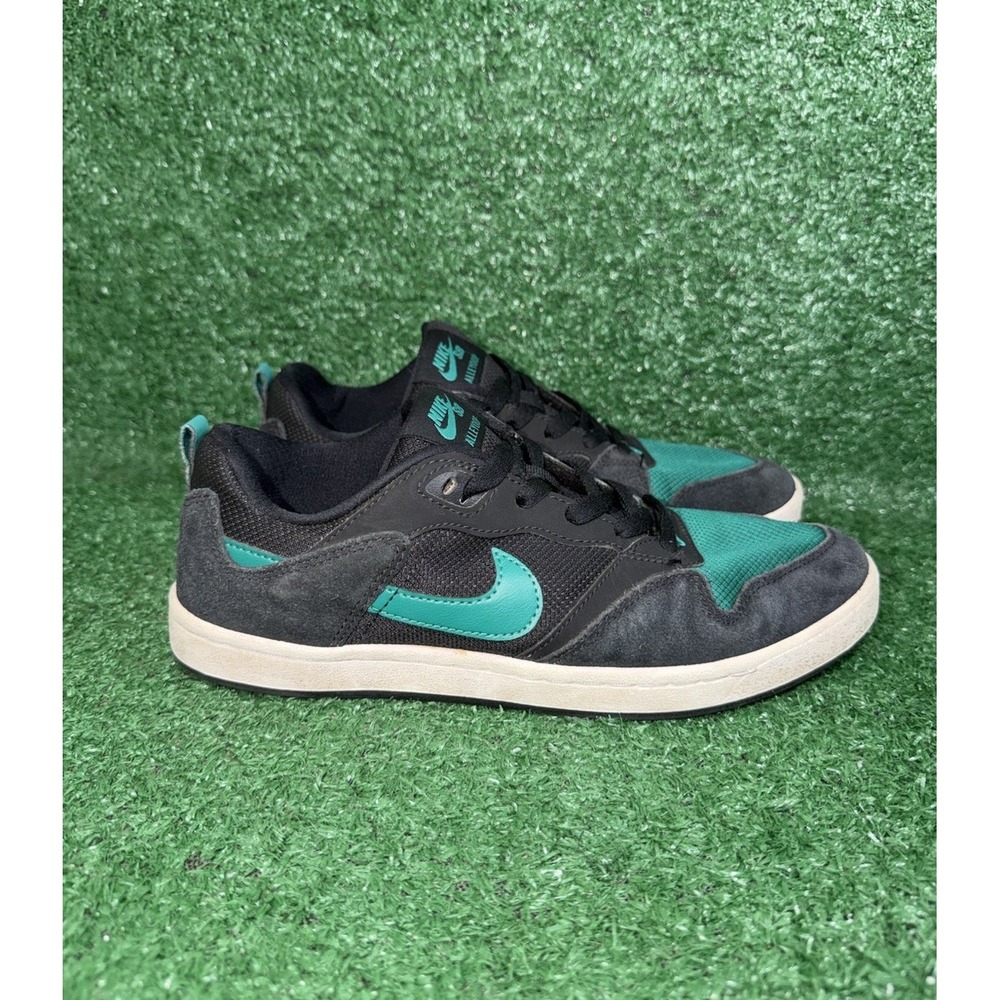 Nike Alleyoop SB Mens Size 8 Black Mystic Green Skate Shoes‎ Casual Sneakers